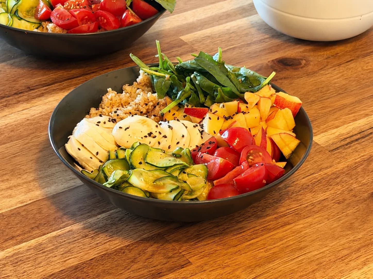 Bowl healthy à la pêche